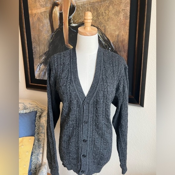 NWOT Lanificio Gray 100% Alpaca Boyfriend Cardigan Size L - Picture 1 of 7